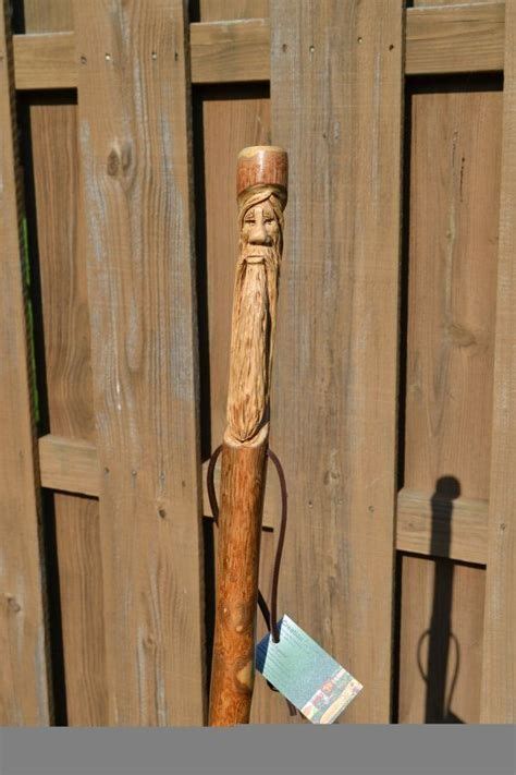 Carving walking sticks free patterns - I wanted to show you my latest walking stick... a Wood Spirit carved walking stick. The wood type is unknown but was found in a walk through a local forest. ...